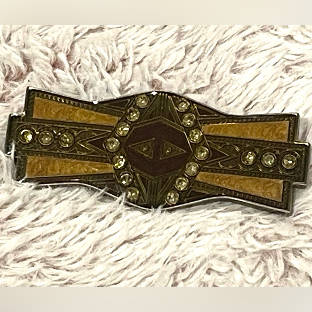 1980’s Art Deco Gold and Brown Brooch